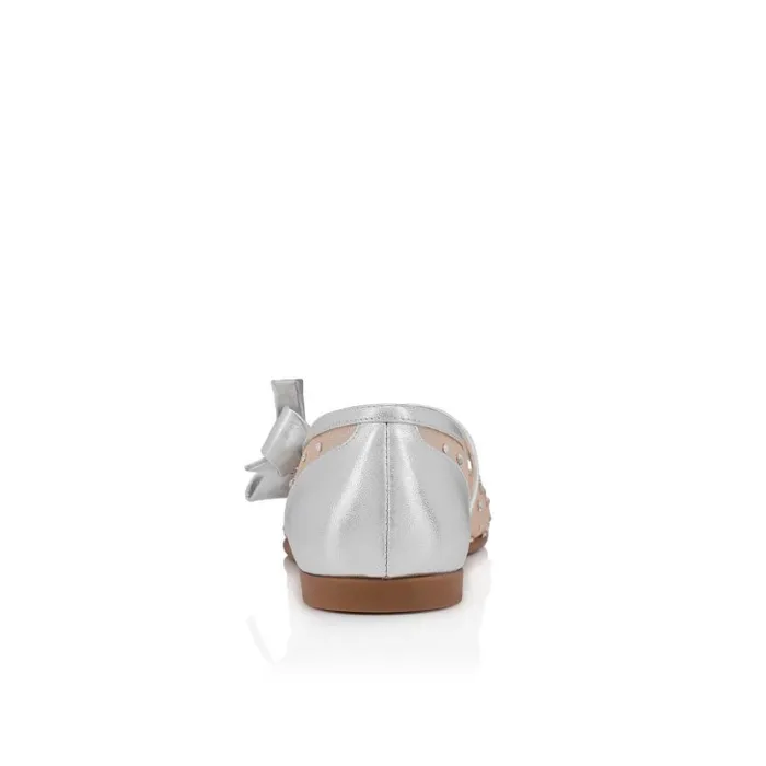 Kids Melodie Strass Ballerinas 8211 Mesh And Nappa Leather 8211 Silver Christian Louboutin Ballerinas