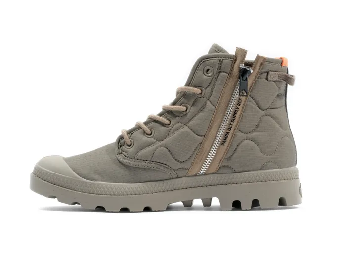 Kids PAMPA REQUILTED Military Olive PALLADIUM Boots Kids PAMPA REQUILTED Military Olive PALLADIUM Boots