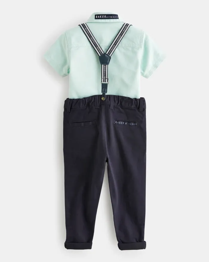 Kids SORIN 8211 Branded Shirt Trousers And Braces Set Navy Ted Baker Sets and Outfits Kids SORIN 8211 Branded Shirt Trousers And Braces Set Navy Ted Baker Sets and Outfits
