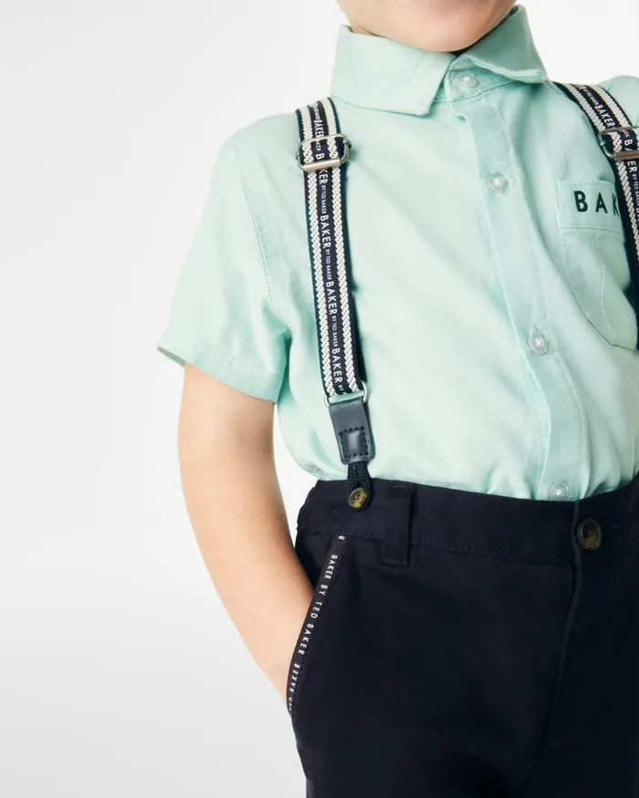 Kids SORIN 8211 Branded Shirt Trousers And Braces Set Navy Ted Baker Sets and Outfits Kids SORIN 8211 Branded Shirt Trousers And Braces Set Navy Ted Baker Sets and Outfits