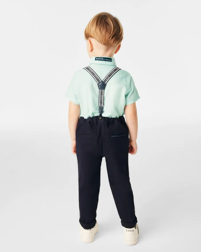 Kids SORIN 8211 Branded Shirt Trousers And Braces Set Navy Ted Baker Sets and Outfits Kids SORIN 8211 Branded Shirt Trousers And Braces Set Navy Ted Baker Sets and Outfits