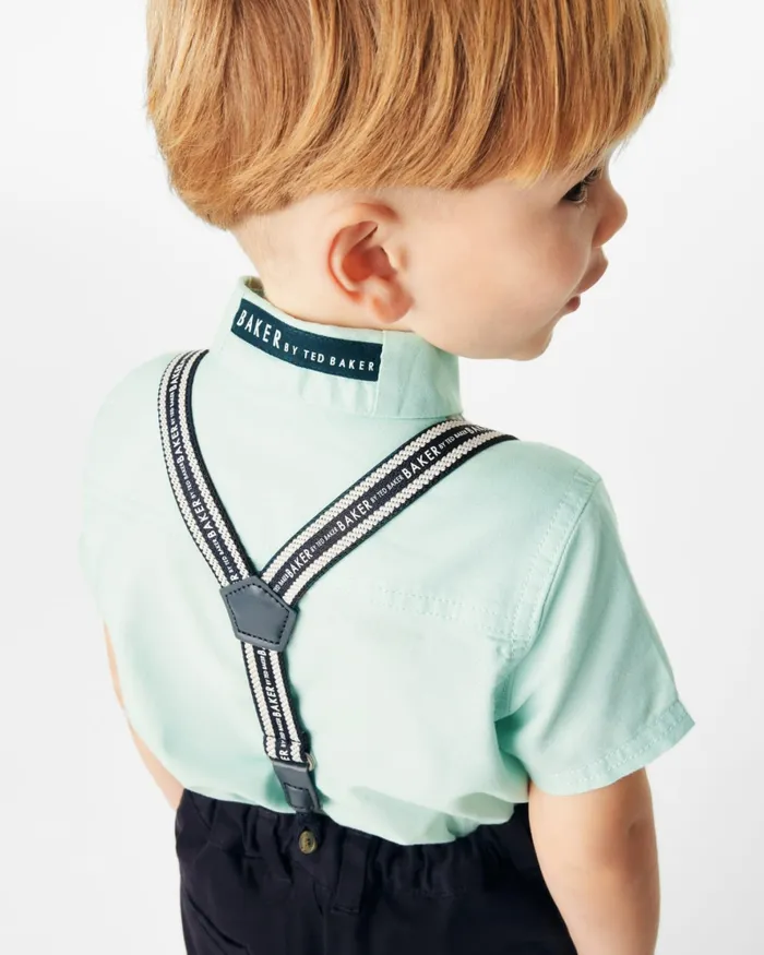 Kids SORIN 8211 Branded Shirt Trousers And Braces Set Navy Ted Baker Sets and Outfits Kids SORIN 8211 Branded Shirt Trousers And Braces Set Navy Ted Baker Sets and Outfits