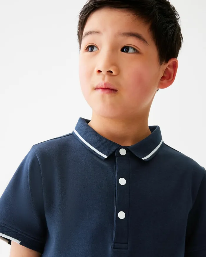 Kids THEODAN 8211 Logo Polo Shirt And Shorts Set Navy Ted Baker Sets and Outfits