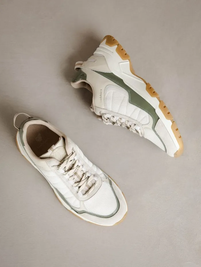 Kiwa White and Glazed Sage Women Bobbies Sneakers Kiwa White and Glazed Sage Women Bobbies Sneakers