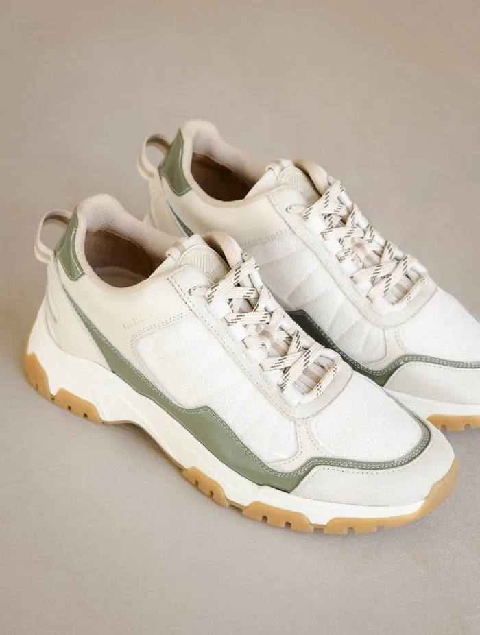 Kiwa White and Glazed Sage Women Bobbies Sneakers Kiwa White and Glazed Sage Women Bobbies Sneakers