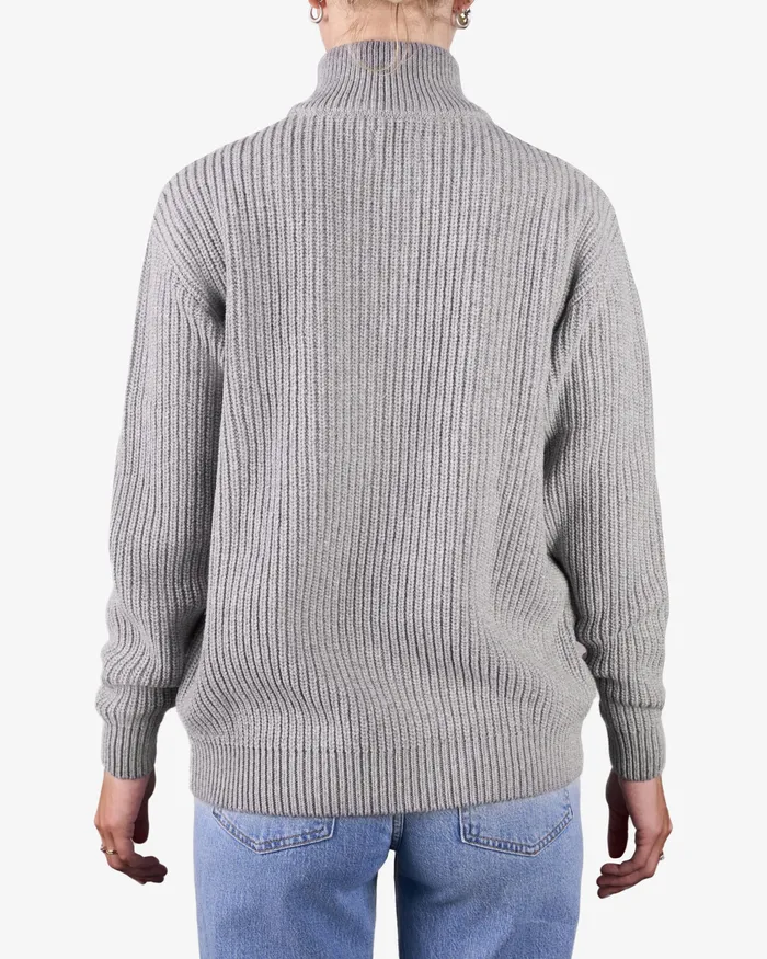 Knit Sweaters Women Colorfulstandard Merino Quarter Zip 8211 Heather Grey
