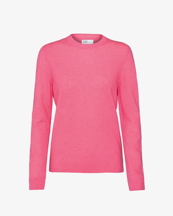 Knit Sweaters Women Women Light Merino Wool Crew 8211 Bubblegum Pink Colorfulstandard