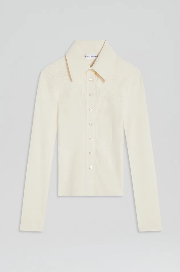 Knitwear KNIT SHIRT CREAM 8211 Scanlan Theodore Women Knitwear KNIT SHIRT CREAM 8211 Scanlan Theodore Women