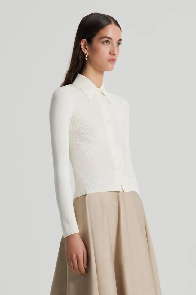Knitwear KNIT SHIRT CREAM 8211 Scanlan Theodore Women Knitwear KNIT SHIRT CREAM 8211 Scanlan Theodore Women