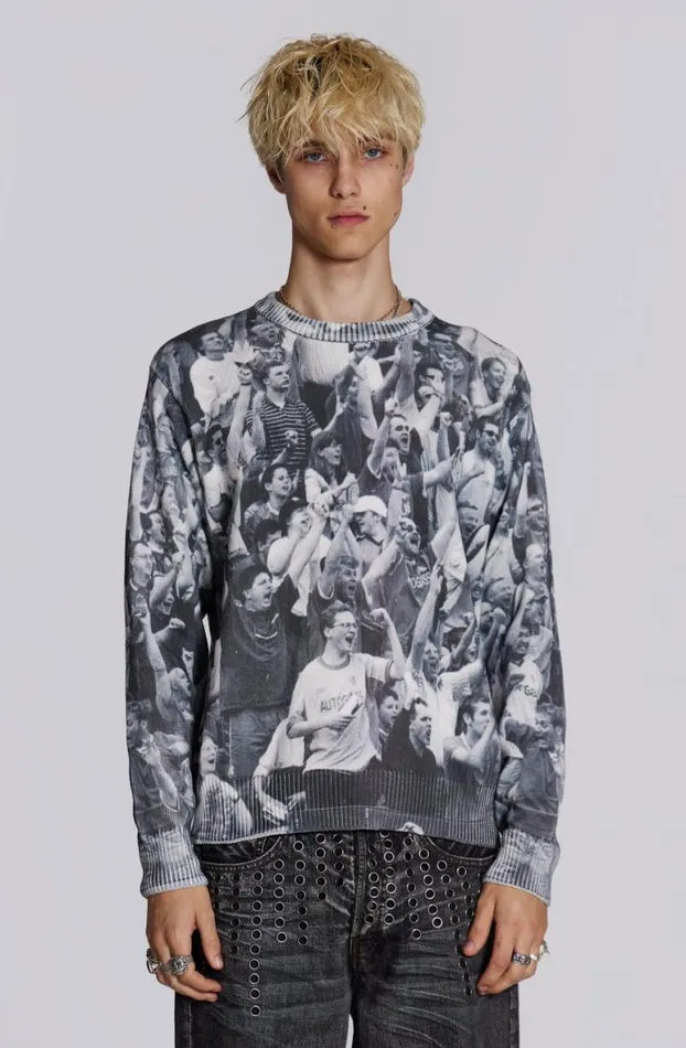 Knitwear Men Jaded London Crowd Print Jumper