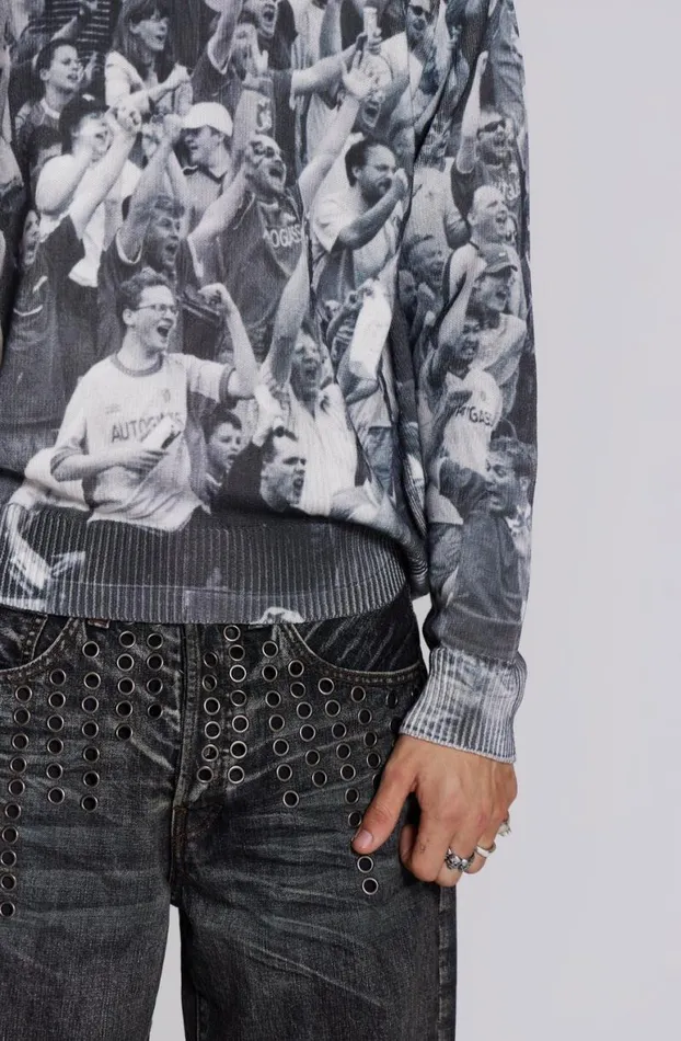 Knitwear Men Jaded London Crowd Print Jumper
