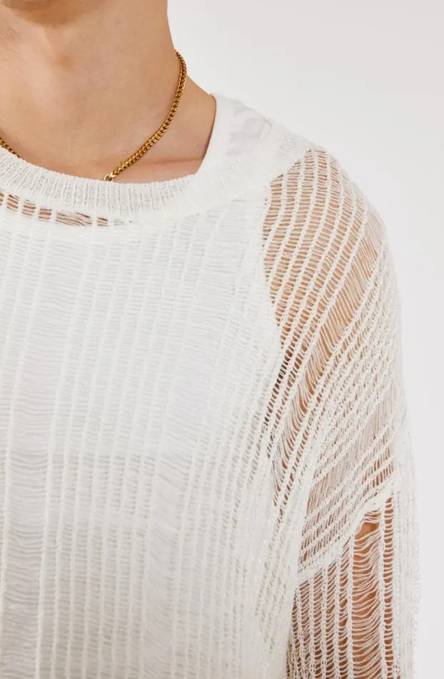 Knitwear Men Jaded London White Labyrinth Jumper