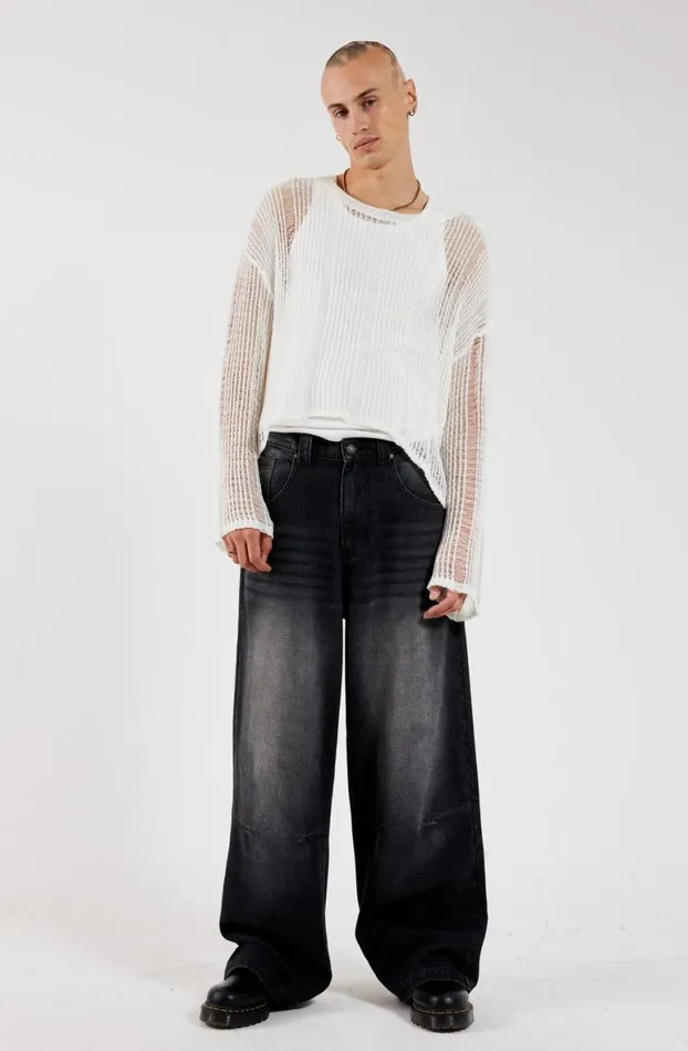Knitwear Men Jaded London White Labyrinth Jumper