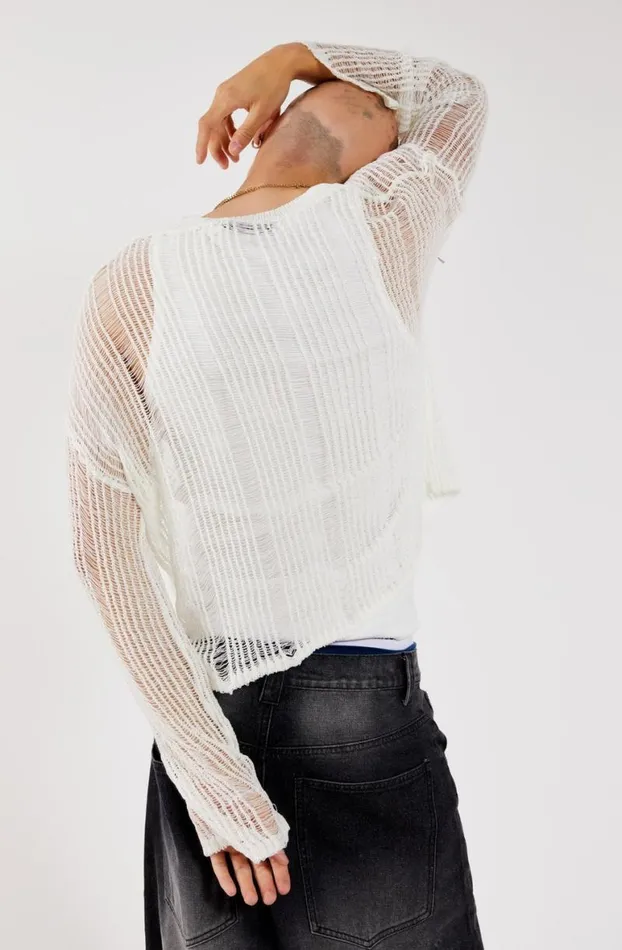 Knitwear Men Jaded London White Labyrinth Jumper