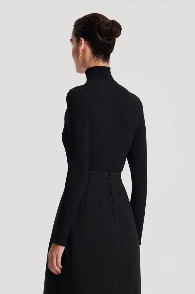 Knitwear Women Scanlan Theodore MICRO KNIT LONG SLEEVE SWEATER BLACK Knitwear Women Scanlan Theodore MICRO KNIT LONG SLEEVE SWEATER BLACK
