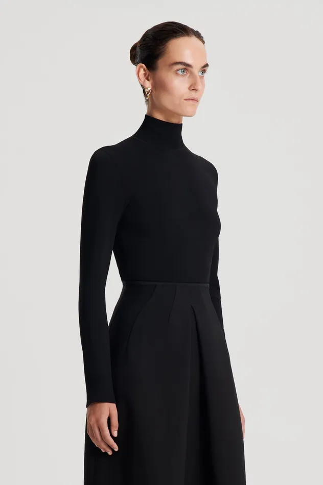 Knitwear Women Scanlan Theodore MICRO KNIT LONG SLEEVE SWEATER BLACK Knitwear Women Scanlan Theodore MICRO KNIT LONG SLEEVE SWEATER BLACK