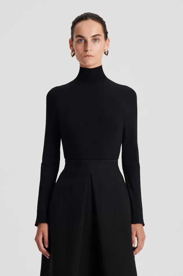 Knitwear Women Scanlan Theodore MICRO KNIT LONG SLEEVE SWEATER BLACK Knitwear Women Scanlan Theodore MICRO KNIT LONG SLEEVE SWEATER BLACK