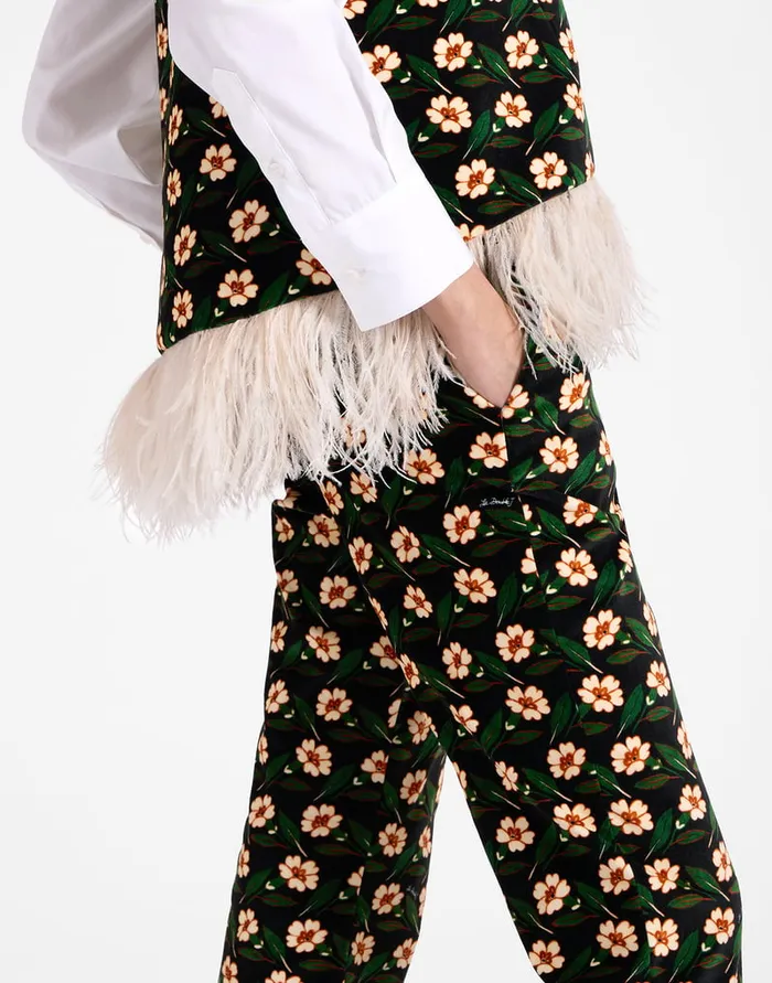La Doublej 247 Pants Mayfair Black In Cotton Velvet Women Shorts and Pants