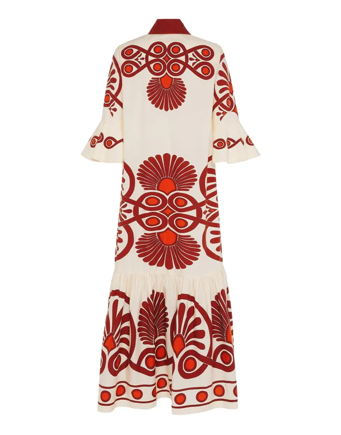 La Doublej Artemis Dress Medallion Place Cream In Cotton Poplin Women Dresses