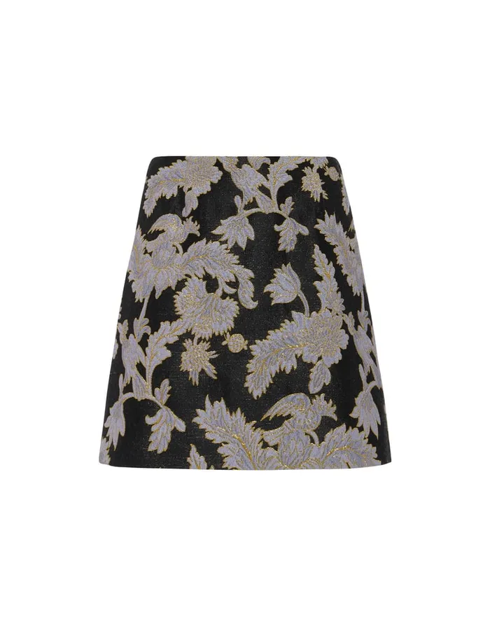 La Doublej Baia Mini Skirt Lark Black In Jacquard Women Skirts