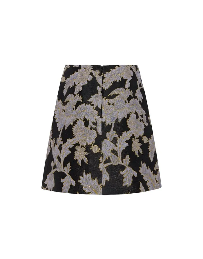 La Doublej Baia Mini Skirt Lark Black In Jacquard Women Skirts