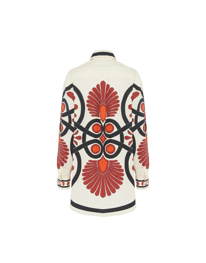 La Doublej Better Than Your Boyfriend039s Shirt Medallion Place Cream In Cotton Poplin Women Shirts and Tops