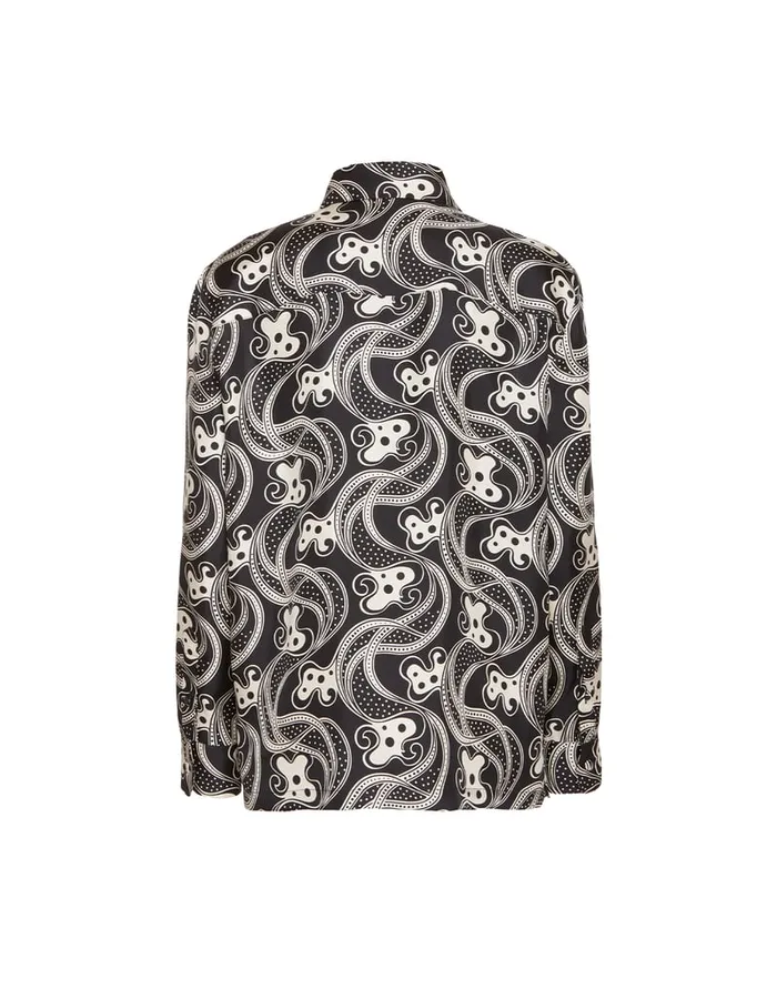 La Doublej Boy Shirt Aperol Black and White In Silk Twill Women Shirts and Tops