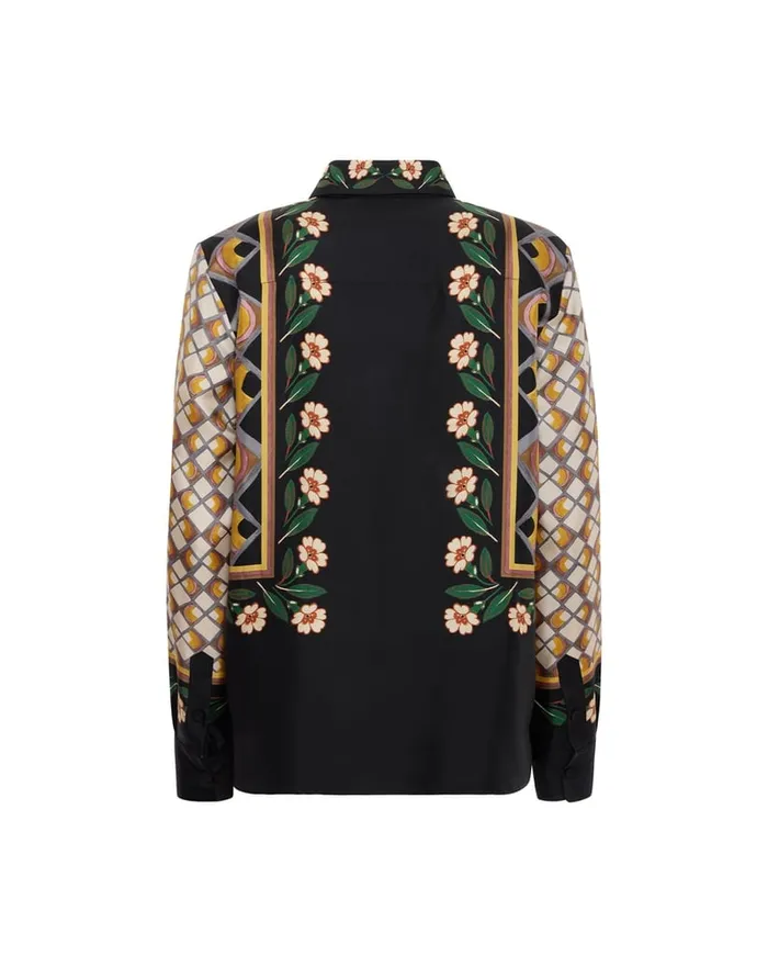La Doublej Boy Shirt Dazed Place Black In Silk Twill Women Shirts and Tops