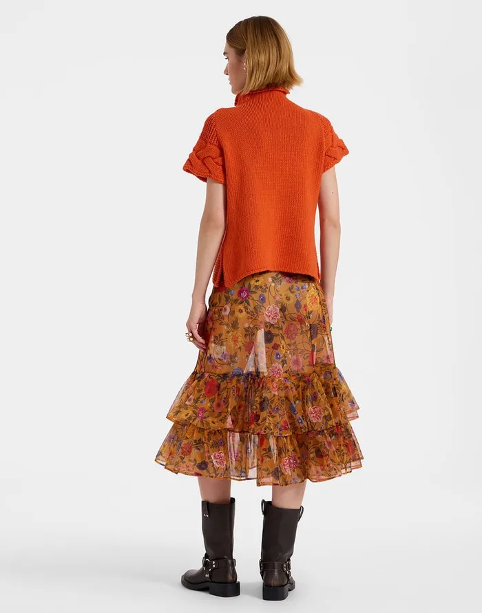La Doublej Charlotte Skirt Botticelli Rust In Organza Women Skirts