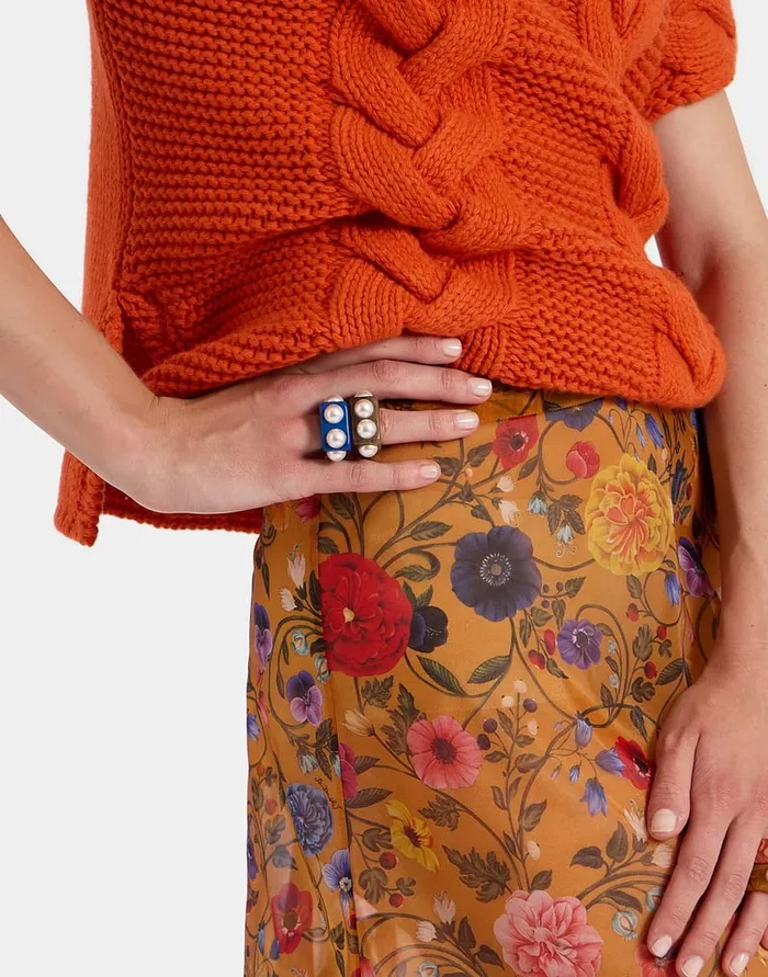 La Doublej Charlotte Skirt Botticelli Rust In Organza Women Skirts