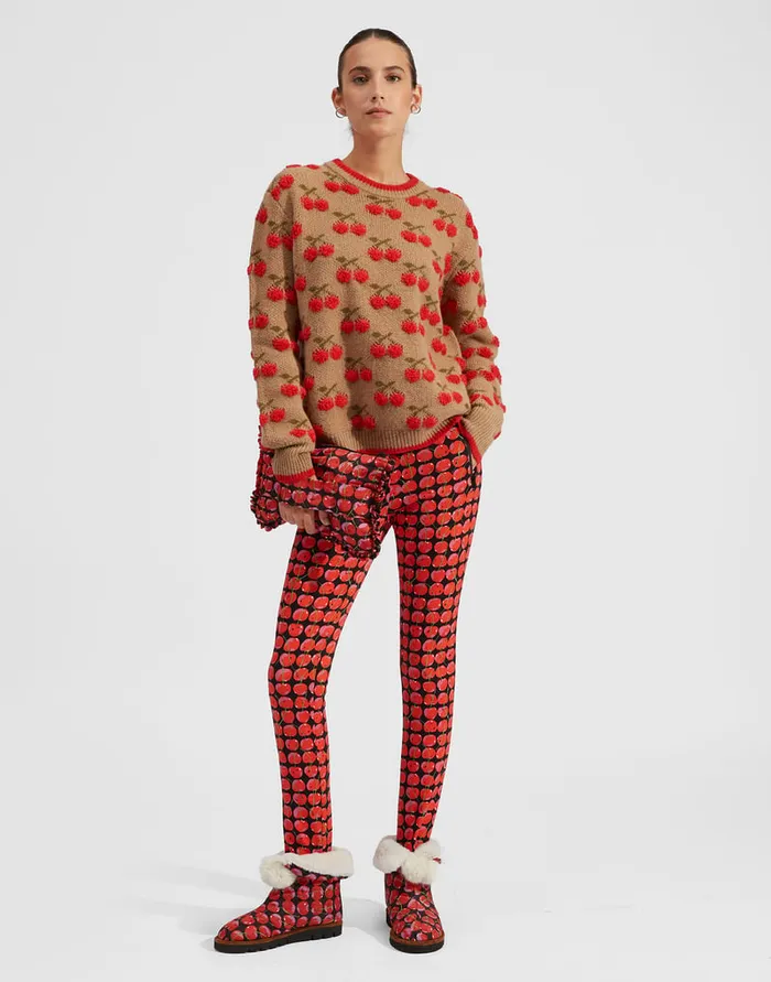 La Doublej Cherry Sweater CamelRed In Wool Women Knitwear