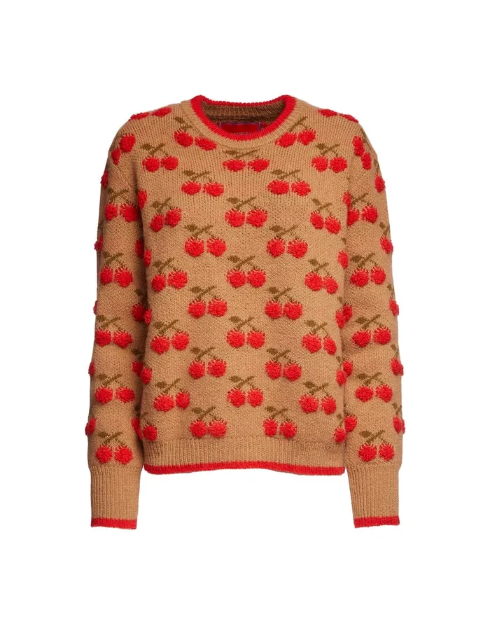 La Doublej Cherry Sweater CamelRed In Wool Women Knitwear