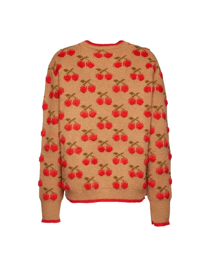 La Doublej Cherry Sweater CamelRed In Wool Women Knitwear