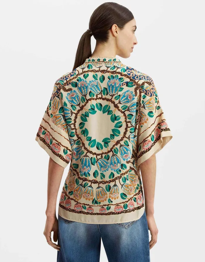 La Doublej Estelle Blouse Eve Ecru In Crepe De Chine Women Shirts and Tops