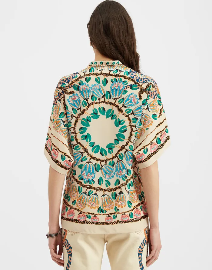 La Doublej Estelle Blouse Eve Ecru In Crepe De Chine Women Shirts and Tops
