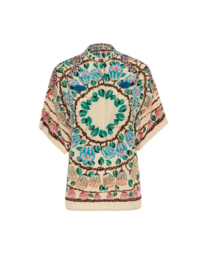 La Doublej Estelle Blouse Eve Ecru In Crepe De Chine Women Shirts and Tops