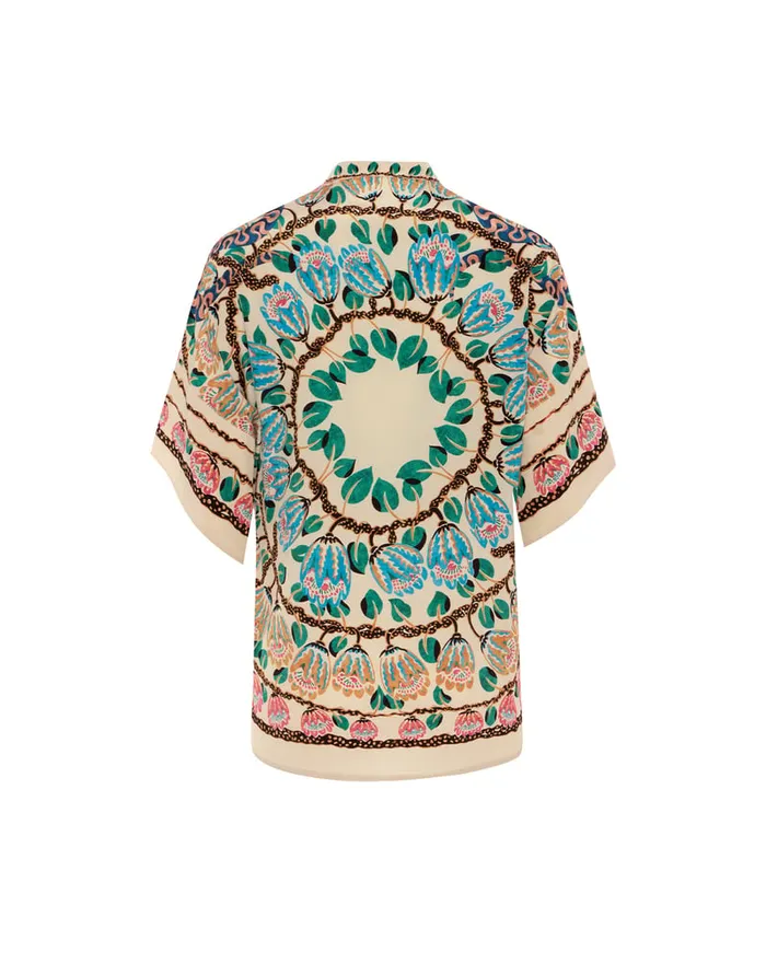 La Doublej Estelle Blouse Eve Ecru In Crepe De Chine Women Shirts and Tops