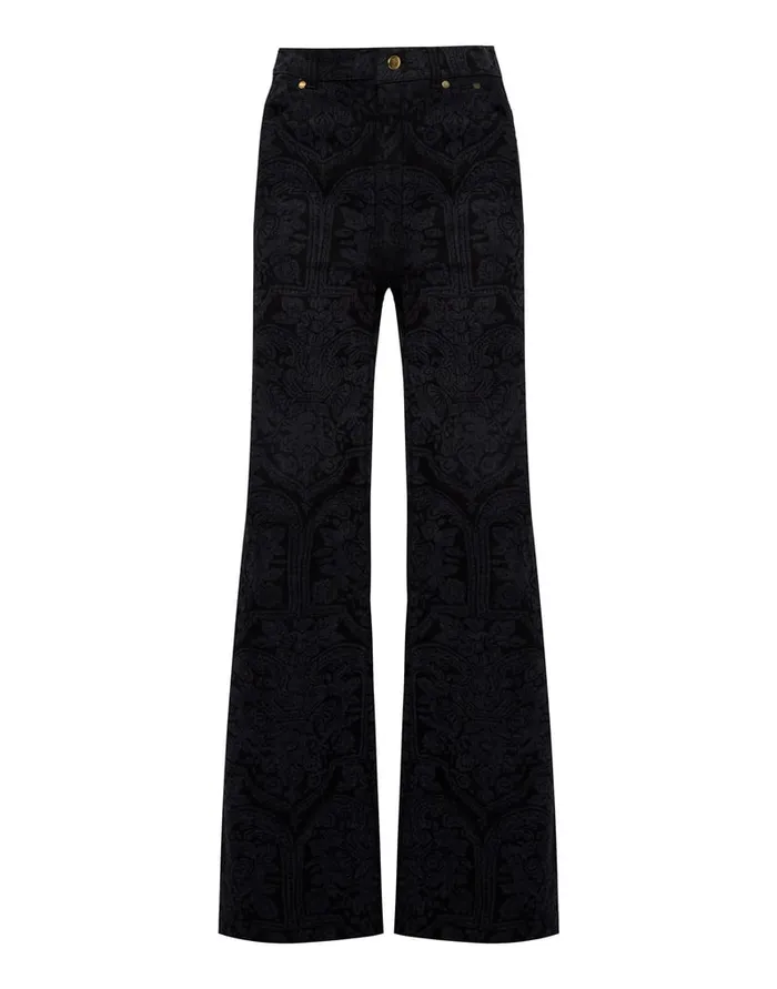 La Doublej Flare Jeans Corte Black In Denim Women Shorts and Pants