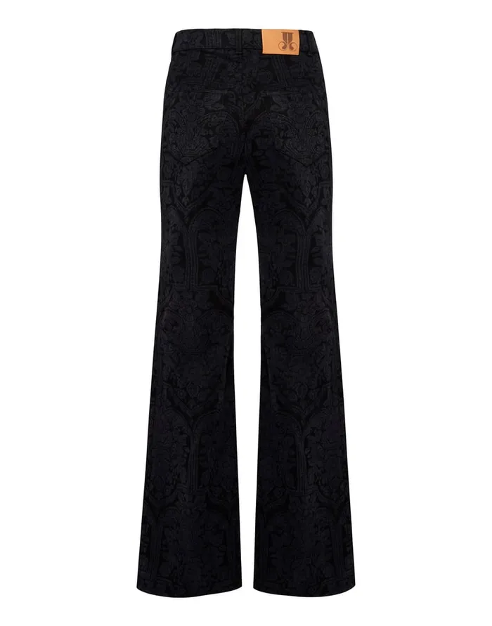 La Doublej Flare Jeans Corte Black In Denim Women Shorts and Pants