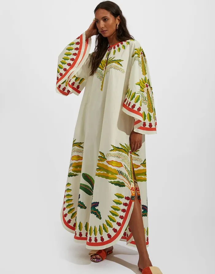 La Doublej Flying Dress Palme Place In Popeline Cotton Women Dresses