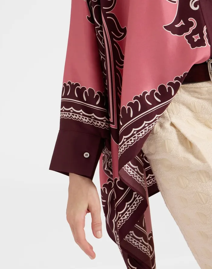 La Doublej Foulard Shirt Oltrarno Place Pink In Silk Twill Women Party Dressing
