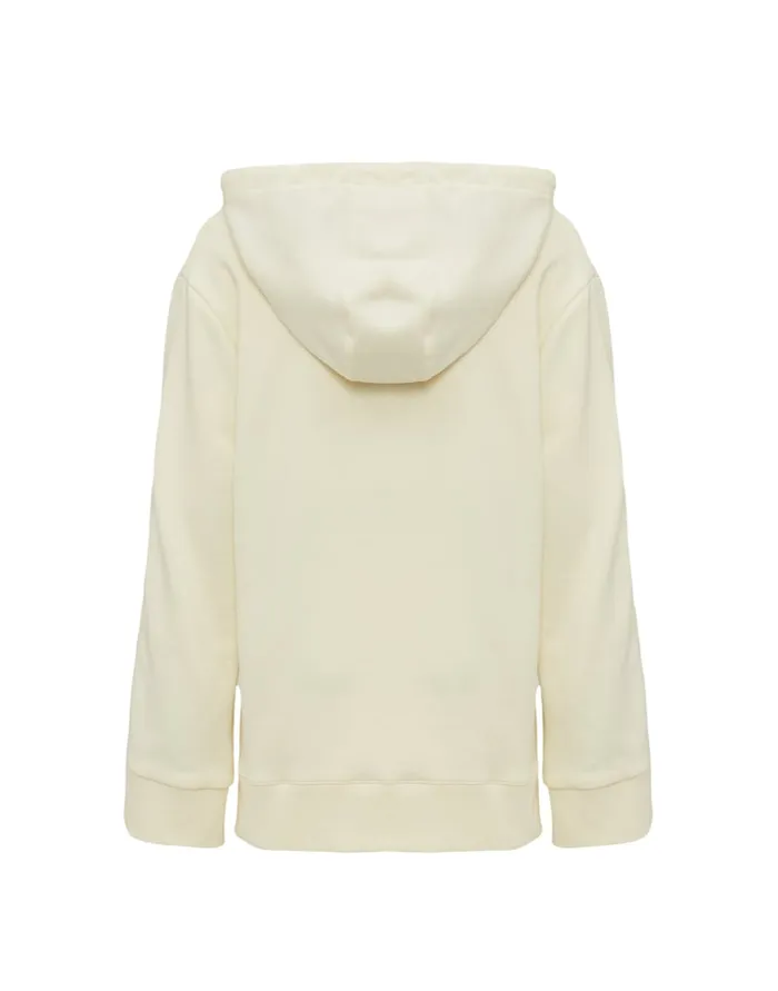 La Doublej Girlfriend Hoodie Solid Ivory In Jersey Women TShirts and Sweatshirts