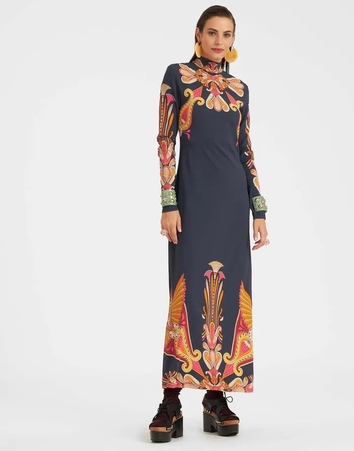 La Doublej Halle Dress Totem Place Blue In Envers Satin Women Dresses