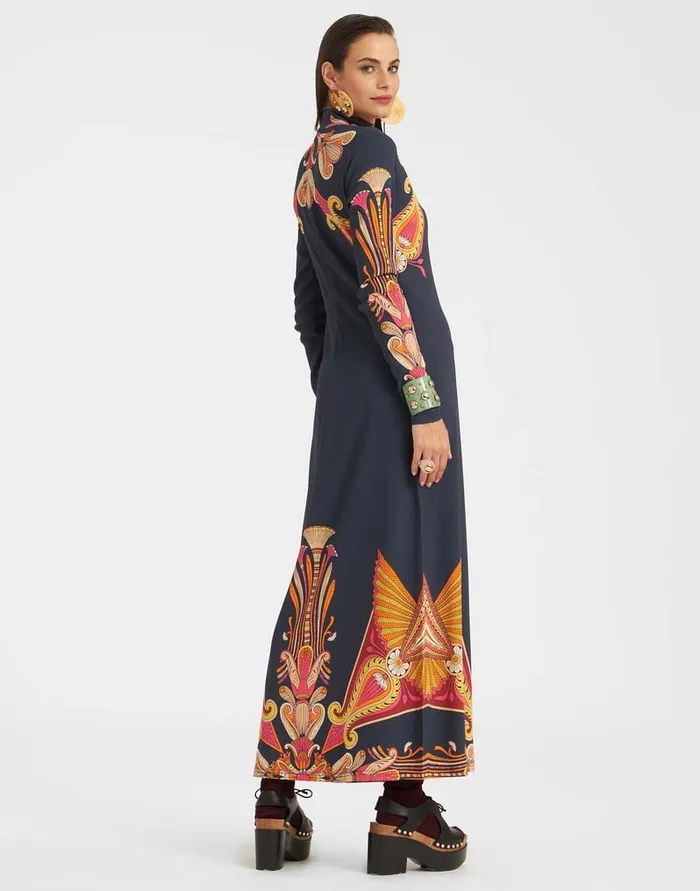 La Doublej Halle Dress Totem Place Blue In Envers Satin Women Dresses