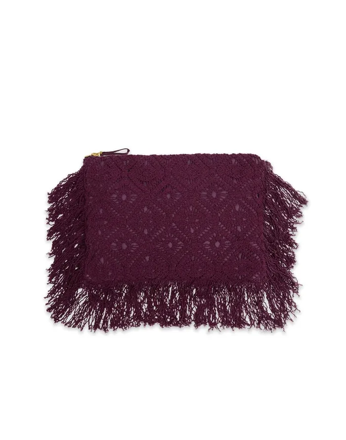 La Doublej Hand Pochette Plaza Purple In Macram Women Bags and Pochettes