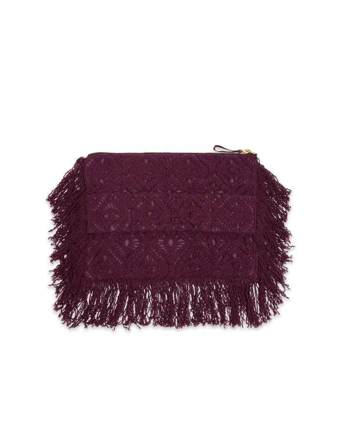 La Doublej Hand Pochette Plaza Purple In Macram Women Bags and Pochettes