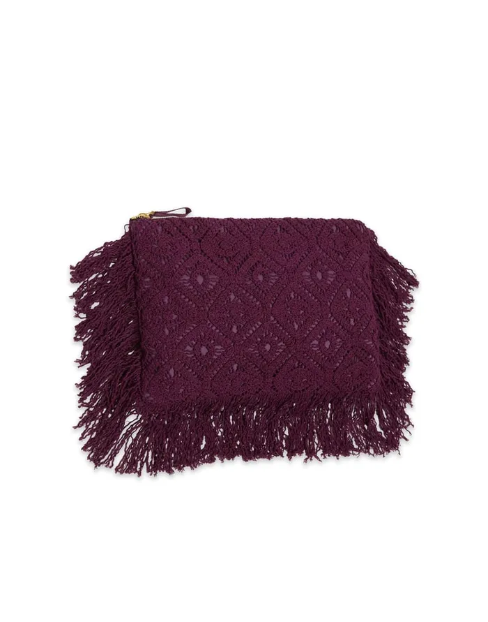 La Doublej Hand Pochette Plaza Purple In Macram Women Bags and Pochettes