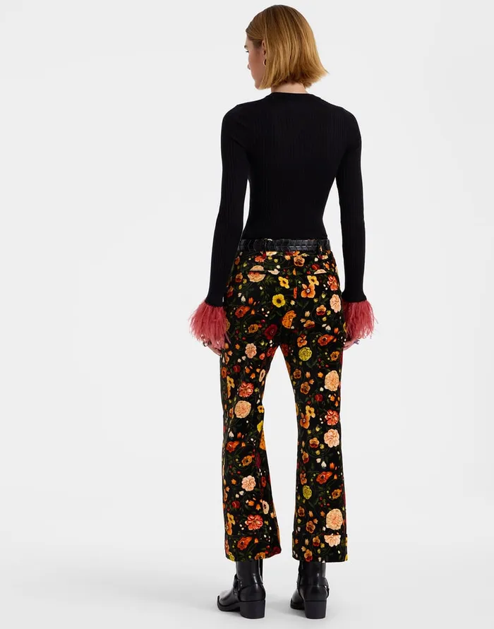 La Doublej Hendrix Pants Botticelli Black In Cotton Velvet Women Shorts and Pants