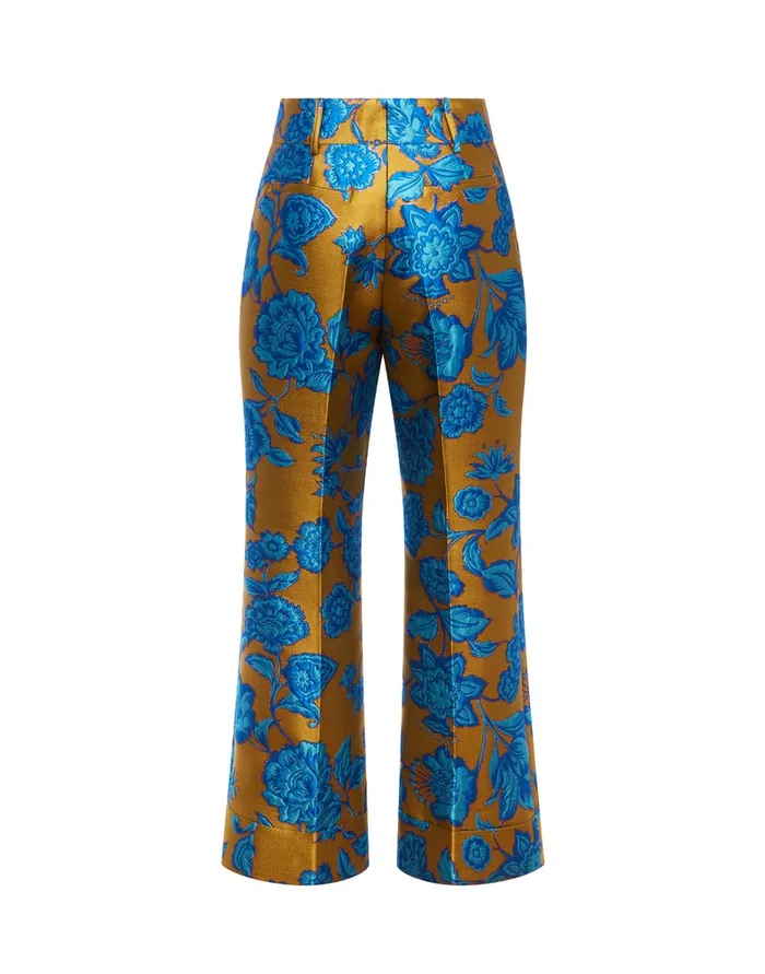 La Doublej Hendrix Pants Hottie Turquoise In Jacquard Women Shorts and Pants