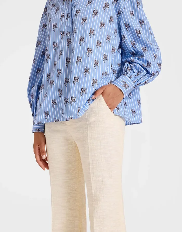 La Doublej Hendrix Pants Solid Cream In Shot Cotton Women Shorts and Pants